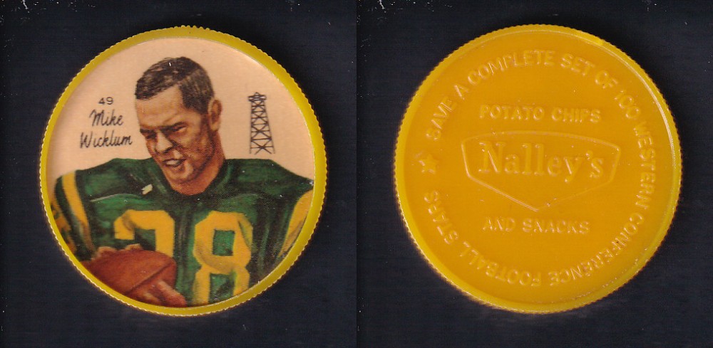 1964 CFL NALLEY'S FOOTBALL COIN #49 M. WICKLUM photo 1964 CFL NALLEY'S FOOTBALL COIN #49 M. WICKLUM photo