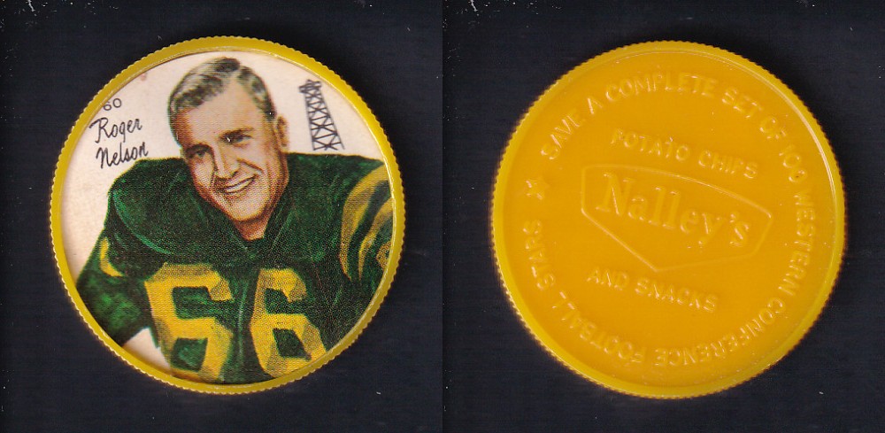 1964 CFL NALLEY'S FOOTBALL COIN #60 R. NELSON photo 1964 CFL NALLEY'S FOOTBALL COIN #60 R. NELSON photo