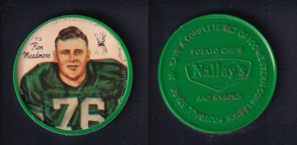 1964 CFL NALLEY'S FOOTBALL COIN #73 R. MEADMORE photo 1964 CFL NALLEY'S FOOTBALL COIN #73 R. MEADMORE photo