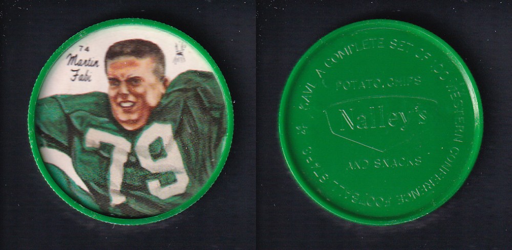 1964 CFL NALLEY'S FOOTBALL COIN #74 M. FABI photo 1964 CFL NALLEY'S FOOTBALL COIN #74 M. FABI photo