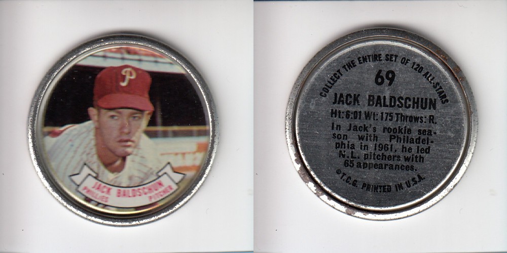 1964 TOPPS BASEBALL COIN # 69 J. BALDSCHUN photo 1964 TOPPS BASEBALL COIN # 69 J. BALDSCHUN photo
