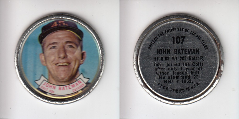 1964 TOPPS BASEBALL COIN #107 J. BATEMAN photo 1964 TOPPS BASEBALL COIN #107 J. BATEMAN photo