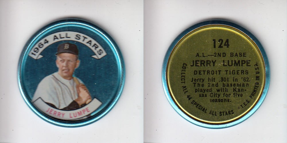 1964 TOPPS BASEBALL COIN #124 J. LUMPE photo 1964 TOPPS BASEBALL COIN #124 J. LUMPE photo