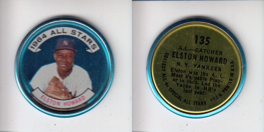 1964 TOPPS BASEBALL COIN #135 E. HOWARD photo 1964 TOPPS BASEBALL COIN #135 E. HOWARD photo