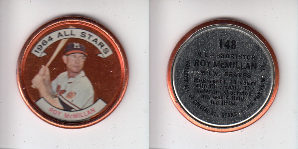 1964 TOPPS BASEBALL COIN #148 R. McMILLAN photo 1964 TOPPS BASEBALL COIN #148 R. McMILLAN photo