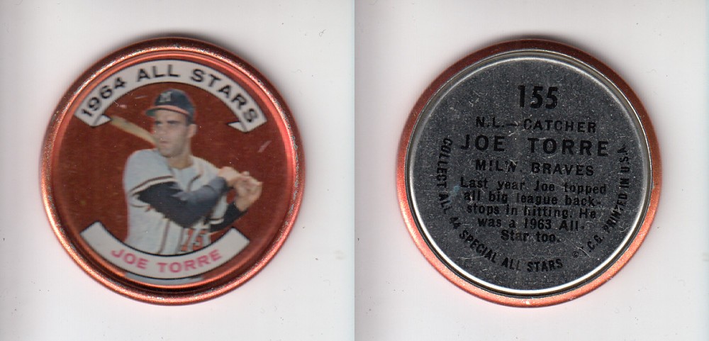 1964 TOPPS BASEBALL COIN #155 J.TORRE photo 1964 TOPPS BASEBALL COIN #155 J.TORRE photo