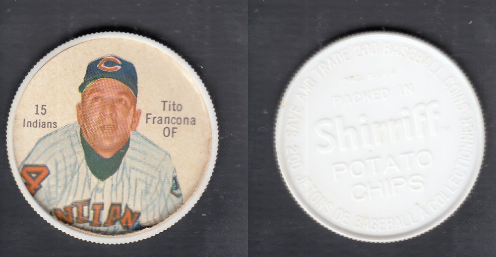 1962 SHIRRIFF BASEBALL COIN #15 T. FRANCONA photo 1962 SHIRRIFF BASEBALL COIN #15 T. FRANCONA photo