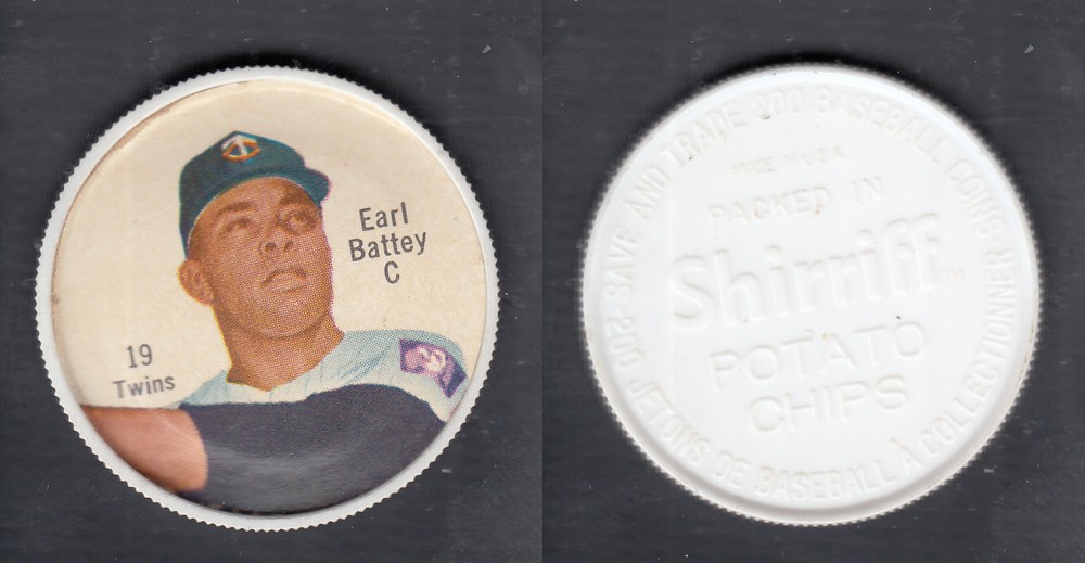 1962 SHIRRIFF BASEBALL COIN #19 E. BATTEY photo 1962 SHIRRIFF BASEBALL COIN #19 E. BATTEY photo