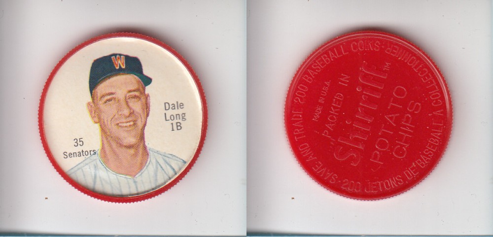 1962 SHIRRIFF BASEBALL COIN #35 D. LONG photo 1962 SHIRRIFF BASEBALL COIN #35 D. LONG photo