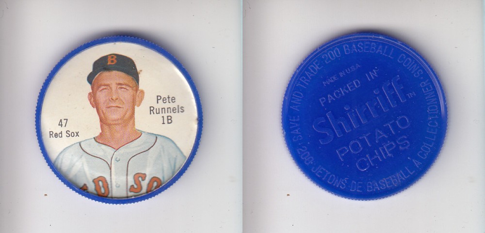 1962 SHIRRIFF BASEBALL COIN #47 P. RUNNELS photo 1962 SHIRRIFF BASEBALL COIN #47 P. RUNNELS photo