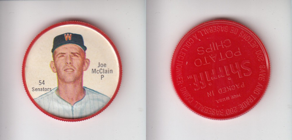 1962 SHIRRIFF BASEBALL COIN #54 J. McCLAIN photo 1962 SHIRRIFF BASEBALL COIN #54 J. McCLAIN photo