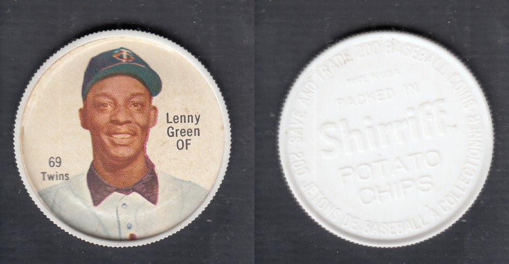 1962 SHIRRIFF BASEBALL COIN #69 L. GREEN photo 1962 SHIRRIFF BASEBALL COIN #69 L. GREEN photo
