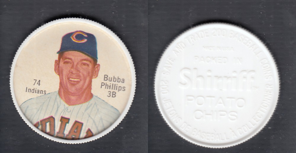 1962 SHIRRIFF BASEBALL COIN #74 B. PHILLIPS photo 1962 SHIRRIFF BASEBALL COIN #74 B. PHILLIPS photo