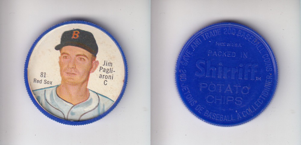 1962 SHIRRIFF BASEBALL COIN #81 J. PAGLIARONI photo 1962 SHIRRIFF BASEBALL COIN #81 J. PAGLIARONI photo