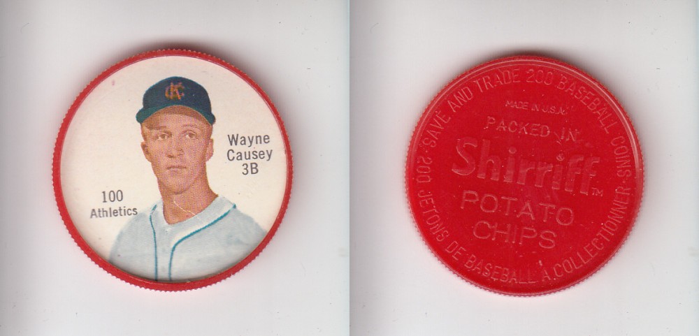1962 SHIRRIFF BASEBALL COIN #100 W. CAUSEY photo 1962 SHIRRIFF BASEBALL COIN #100 W. CAUSEY photo
