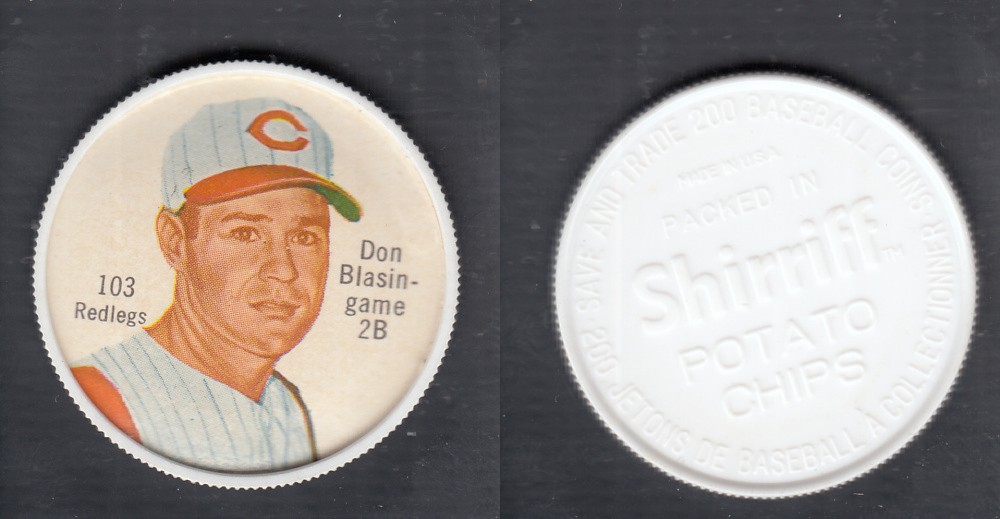1962 SHIRRIFF BASEBALL COIN #103 D. BLASINGAME photo 1962 SHIRRIFF BASEBALL COIN #103 D. BLASINGAME photo