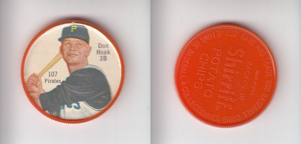1962 SHIRRIFF BASEBALL COIN #107 D.HOAK photo 1962 SHIRRIFF BASEBALL COIN #107 D.HOAK photo