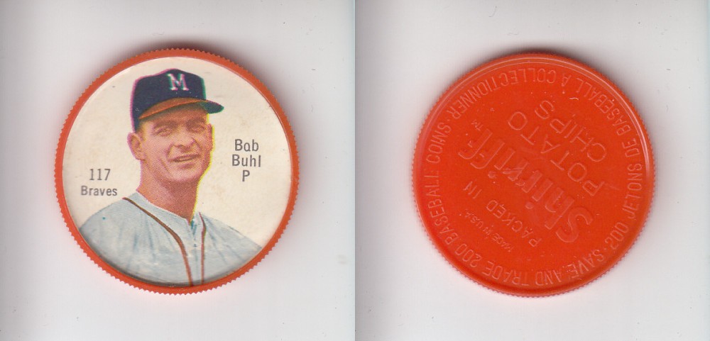 1962 SHIRRIFF BASEBALL COIN #117 B. BUHL photo