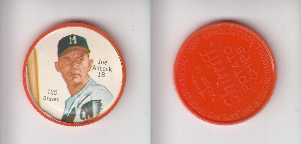 1962 SHIRRIFF BASEBALL COIN #125 J. ADCOCK photo 1962 SHIRRIFF BASEBALL COIN #125 J. ADCOCK photo