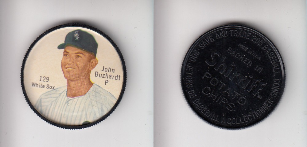1962 SHIRRIFF BASEBALL COIN #129 J. BUZHARDT photo 1962 SHIRRIFF BASEBALL COIN #129 J. BUZHARDT photo