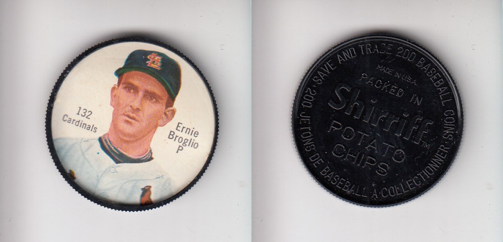 1962 SHIRRIFF BASEBALL COIN #132 E. BROGLIO photo 1962 SHIRRIFF BASEBALL COIN #132 E. BROGLIO photo