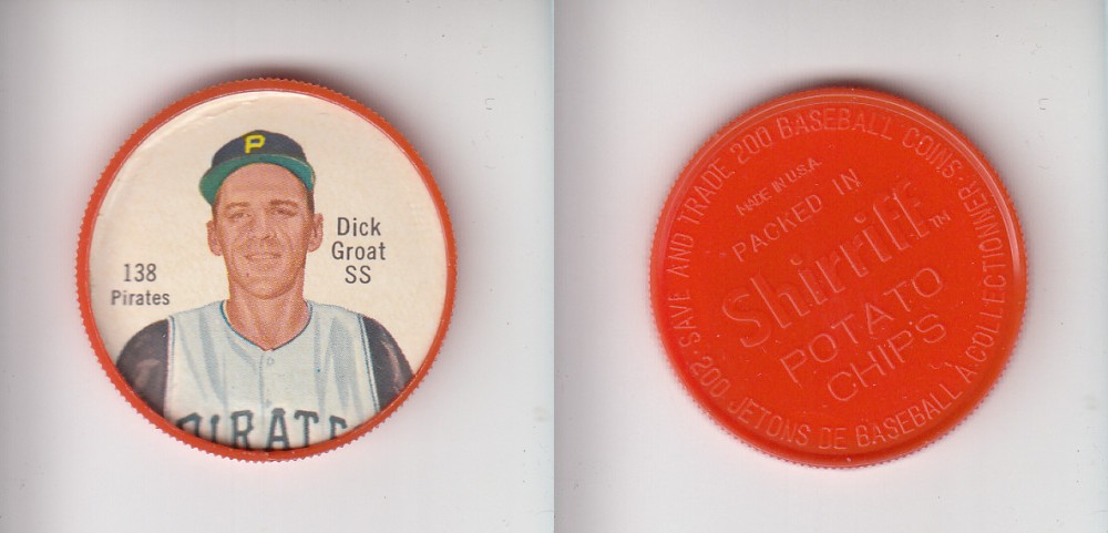 1962 SHIRRIFF BASEBALL COIN #138 D. GROAT photo 1962 SHIRRIFF BASEBALL COIN #138 D. GROAT photo