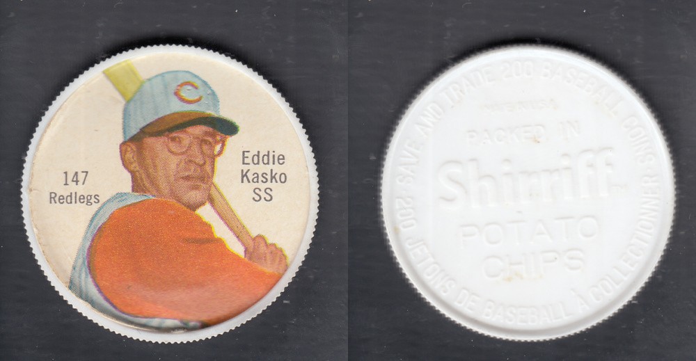 1962 SHIRRIFF BASEBALL COIN #147 E. KASKO photo 1962 SHIRRIFF BASEBALL COIN #147 E. KASKO photo
