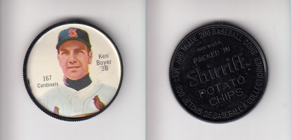 1962 SHIRRIFF BASEBALL COIN #167 K. BOYER photo 1962 SHIRRIFF BASEBALL COIN #167 K. BOYER photo