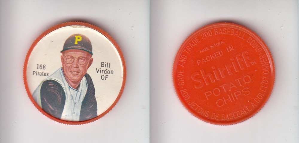 1962 SHIRRIFF BASEBALL COIN #168 B. VIRDON photo