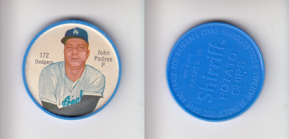 1962 SHIRRIFF BASEBALL COIN #172 J. PODRES photo 1962 SHIRRIFF BASEBALL COIN #172 J. PODRES photo