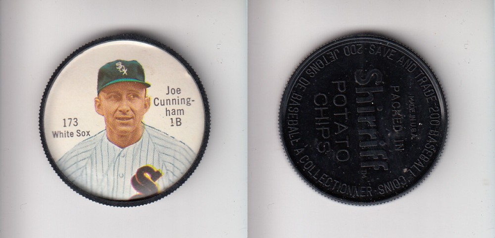 1962 SHIRRIFF BASEBALL COIN #173 J. CUNNINGHAM photo