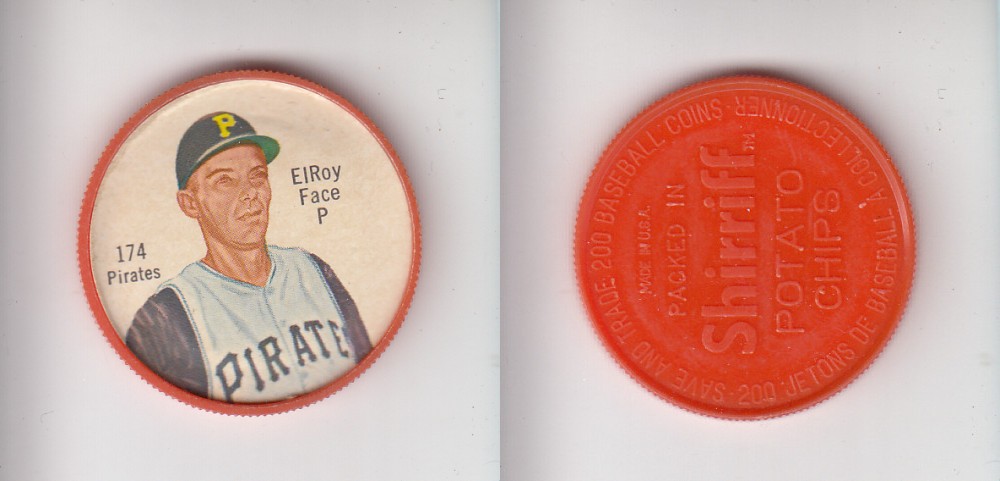 1962 SHIRRIFF BASEBALL COIN #174 E. FACE photo 1962 SHIRRIFF BASEBALL COIN #174 E. FACE photo