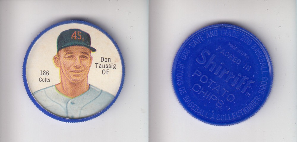 1962 SHIRRIFF BASEBALL COIN #186 D. TAUSSIG photo 1962 SHIRRIFF BASEBALL COIN #186 D. TAUSSIG photo