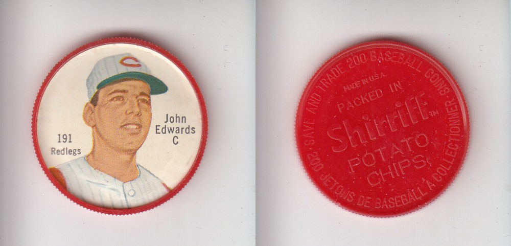1962 SHIRRIFF BASEBALL COIN #191 J. EDWARDS photo 1962 SHIRRIFF BASEBALL COIN #191 J. EDWARDS photo