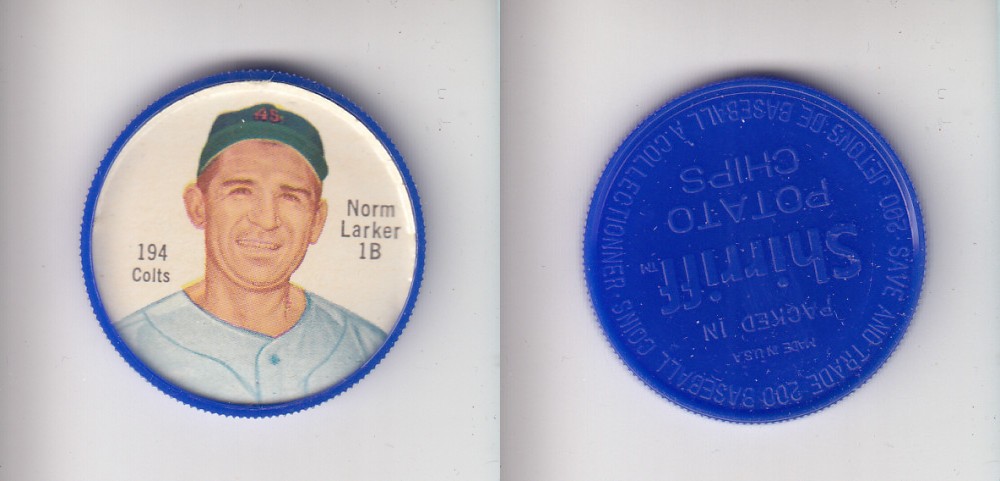 1962 SHIRRIFF BASEBALL COIN #194 N. LARKER photo 1962 SHIRRIFF BASEBALL COIN #194 N. LARKER photo