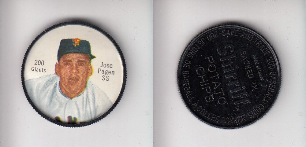1962 SHIRRIFF BASEBALL COIN #200 J. PAGEN photo 1962 SHIRRIFF BASEBALL COIN #200 J. PAGEN photo