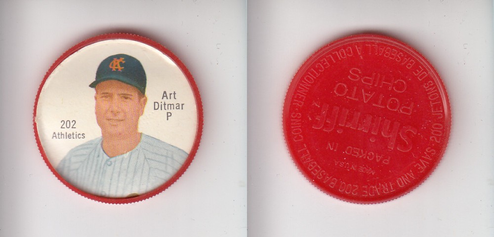 1962 SHIRRIFF BASEBALL COIN #202 A. DITMAR photo 1962 SHIRRIFF BASEBALL COIN #202 A. DITMAR photo