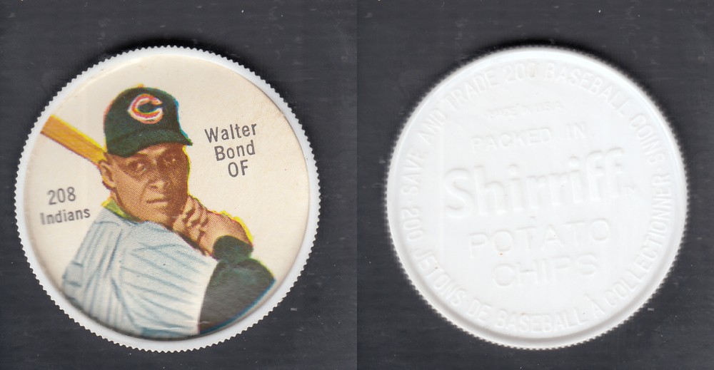 1962 SHIRRIFF BASEBALL COIN #208 W. BOND photo 1962 SHIRRIFF BASEBALL COIN #208 W. BOND photo