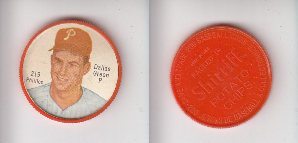 1962 SHIRRIFF BASEBALL COIN #219 D.GREEN photo 1962 SHIRRIFF BASEBALL COIN #219 D.GREEN photo