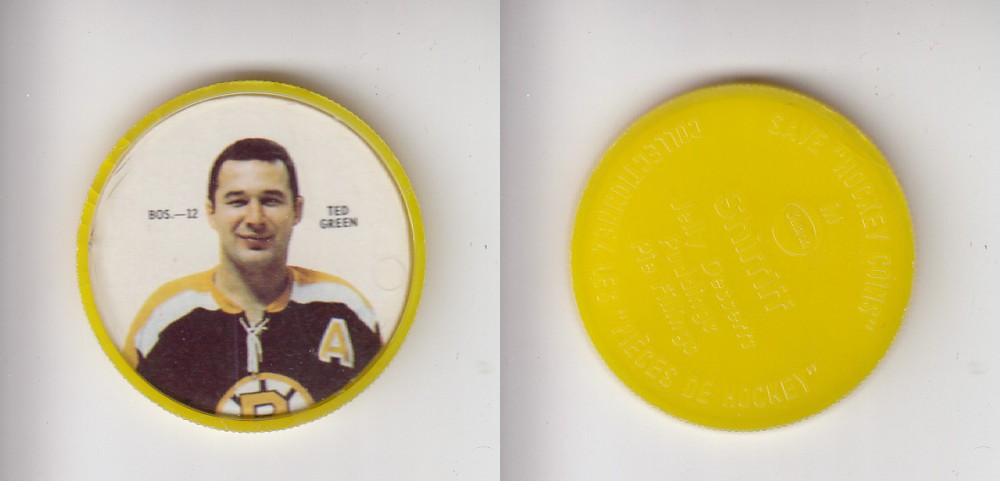 1968-69 SHIRRIFF HOCKEY COIN BOS-12 T. GREEN photo 1968-69 SHIRRIFF HOCKEY COIN BOS-12 T. GREEN photo