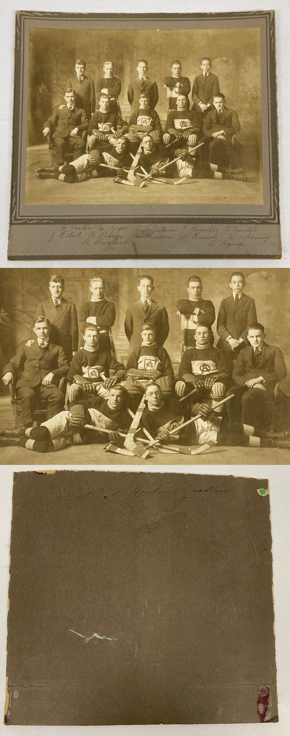 1910'S ORIGINAL HOCKEY CABINET TEAM PHOTO photo