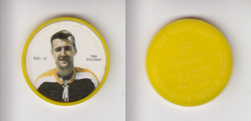 1968-69 SHIRRIFF HOCKEY COIN BOS-16 T. WILLIAMS *SP* photo 1968-69 SHIRRIFF HOCKEY COIN BOS-16 T. WILLIAMS *SP* photo