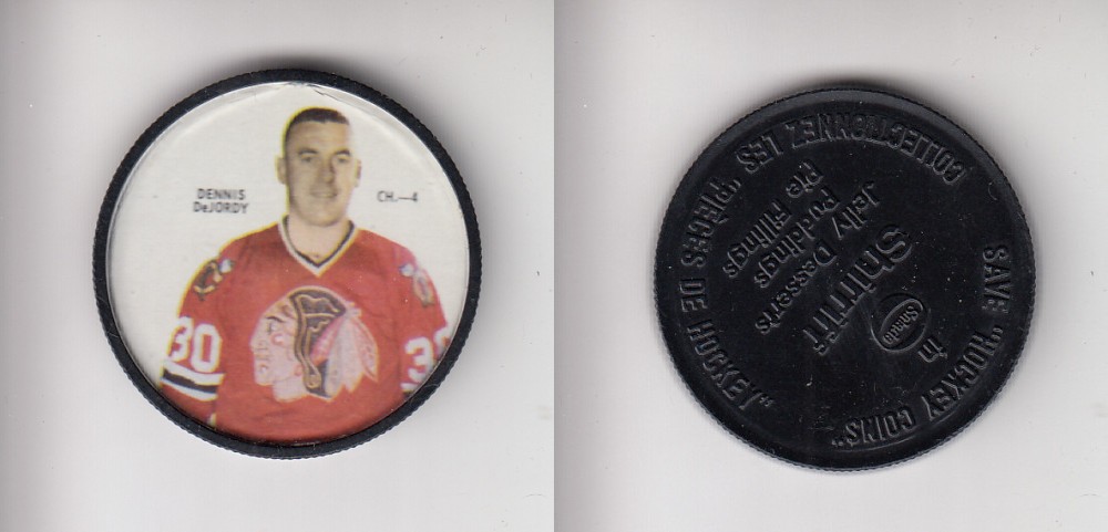 1968-69 SHIRRIFF HOCKEY COIN CH-4 D. DeJORDY photo 1968-69 SHIRRIFF HOCKEY COIN CH-4 D. DeJORDY photo