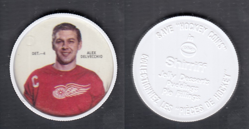 1968-69 SHIRRIFF HOCKEY COIN DET-4 A. DELVECCHIO photo 1968-69 SHIRRIFF HOCKEY COIN DET-4 A. DELVECCHIO photo