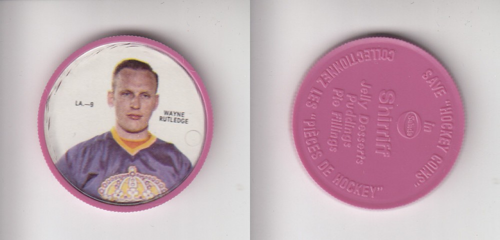 1968-69 SHIRRIFF HOCKEY COIN LA-9 W. RUTLEDGE photo 1968-69 SHIRRIFF HOCKEY COIN LA-9 W. RUTLEDGE photo