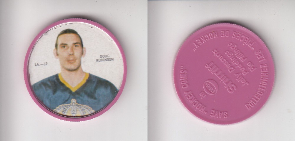 1968-69 SHIRRIFF HOCKEY COIN LA-12 D. ROBINSON *SP* photo 1968-69 SHIRRIFF HOCKEY COIN LA-12 D. ROBINSON *SP* photo