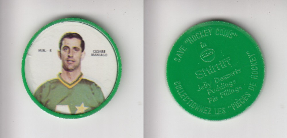 1968-69 SHIRRIFF HOCKEY COIN MIN-5 C. MANIAGO photo 1968-69 SHIRRIFF HOCKEY COIN MIN-5 C. MANIAGO photo