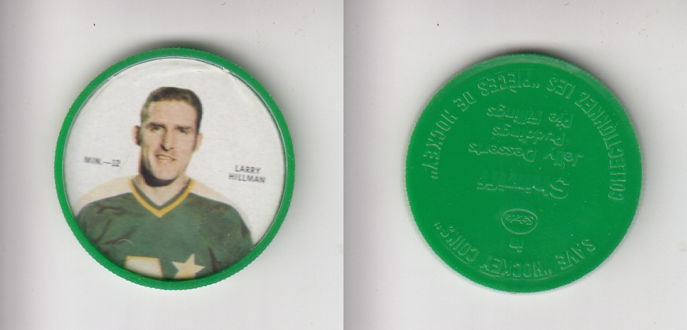 1968-69 SHIRRIFF HOCKEY COIN MIN-12 L. HILLMAN *SP* photo 1968-69 SHIRRIFF HOCKEY COIN MIN-12 L. HILLMAN *SP* photo