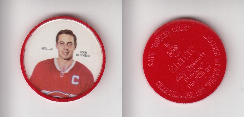 1968-69 SHIRRIFF HOCKEY COIN MTL-6 J. BELIVEAU photo 1968-69 SHIRRIFF HOCKEY COIN MTL-6 J. BELIVEAU photo