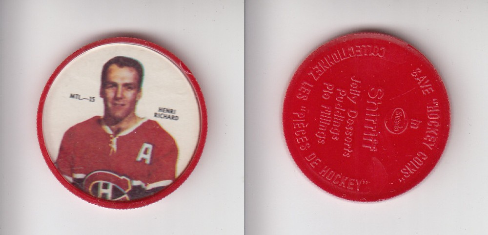 1968-69 SHIRRIFF HOCKEY COIN MTL-15 H. RICHARD photo 1968-69 SHIRRIFF HOCKEY COIN MTL-15 H. RICHARD photo